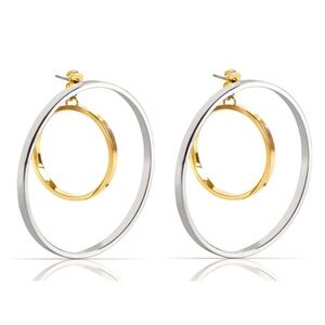 Jenny Bird Two-Tone Gold and Silver Double Hoop Earrings